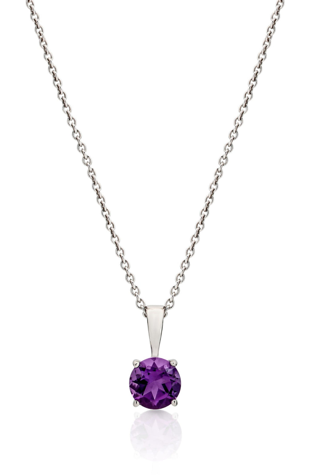 MP5879 Sterling Silver and Amethyst 6mm Pendant (7106961375396)