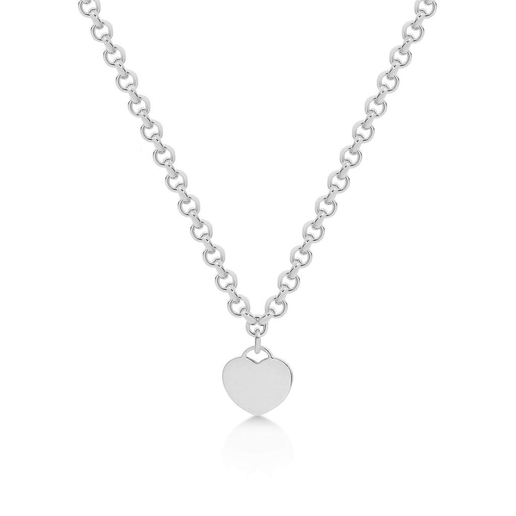 MP5919 Sterling silver heart tag necklace 45cm 9.30gm