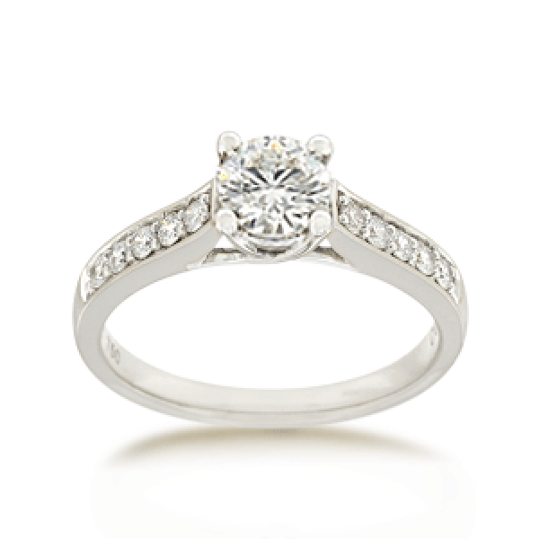 18ct Brilliant-cut 0.70ct TDW Diamond Shoulder Solitaire