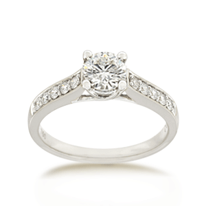 18ct Brilliant-cut 0.70ct TDW Diamond Shoulder Solitaire