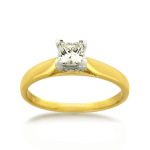 18ct Princess-cut 0.34ct Diamond Solitaire