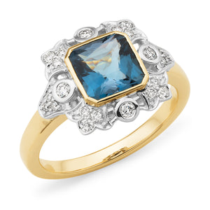 MMJ - London Blue Topaz & Diamond Dress Ring