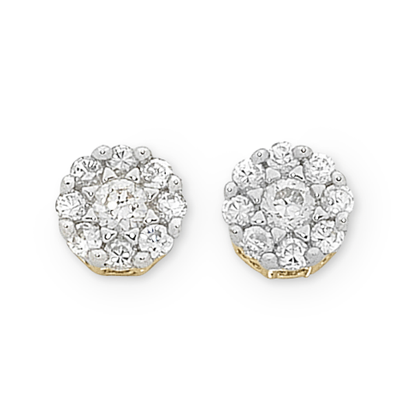 9ct Gold 1/2ct TDW Diamond Stud Earrings
