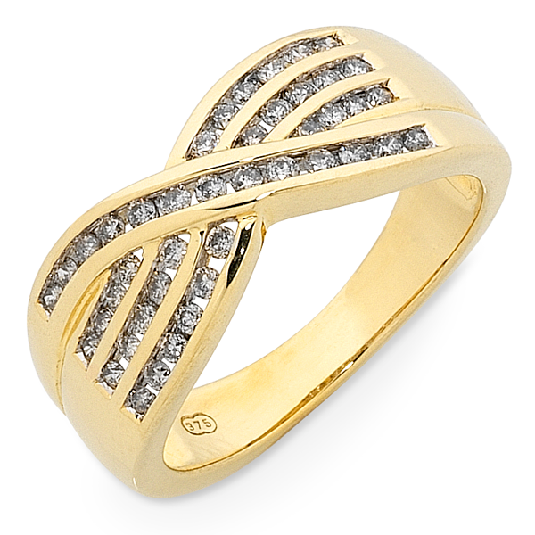9ct Gold 1/3ct TDW Diamond Set Ring