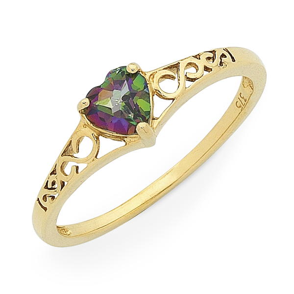 9ct Yellow Gold Oval Enhanced Mystic Topaz and Diamond Trilogy Ring –  Shiels Jewellers