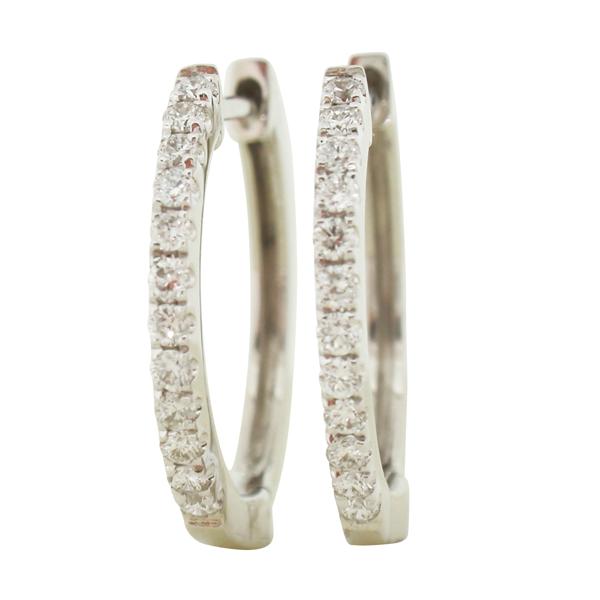 9ct white gold diamond hoops