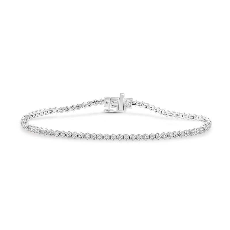 14ct White Gold Diamond Tennis Bracelet. Set with TDW 2.00cts (GH/SI) of Harmony Created Diamonds