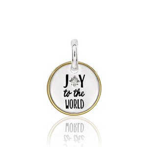 CANDID SS 2TY 12mm plain square frame 'joy to the world' with cubic zirconia