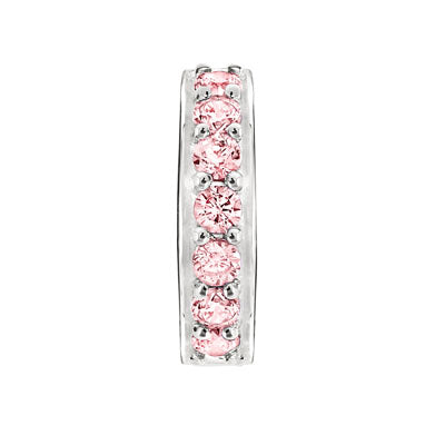 CANDID SS stopper with pink cubic zirconia
