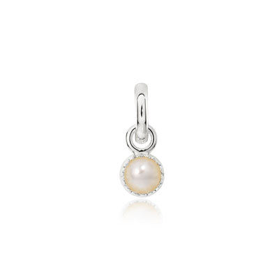 CANDID Sterling silver pearl June birthstone charm