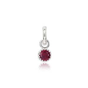 CANDID Sterling silver ruby colour July birthstone charm