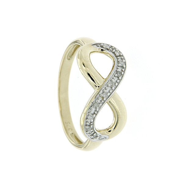 Gold Polished / Diamond Set Infinity Ring