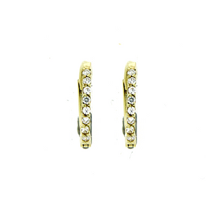 9ct Gold Claw Set Cubic Zirconia Huggies Earrings