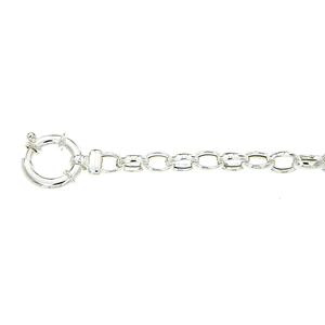 Sterling Silver 20Cm Oval Belcher With Euroclasp Bracelet