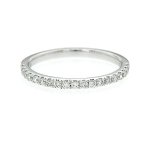 18ct White Gold 0.29ct Tdw Diamond Claw Set Wedding Ring (19=0.29ct Rbc Hi/Si)