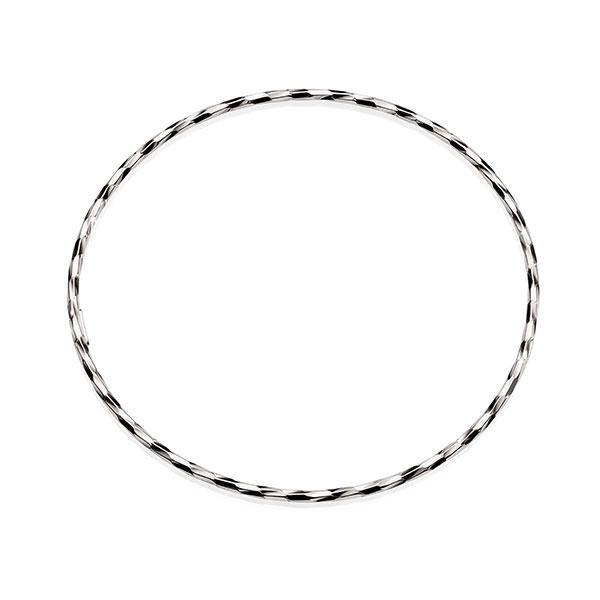 Sterling Silver 65mm Thin Diamond Cut Twist Bangle