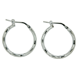 Sterling Silver 20mm Wave Hoops Earrings