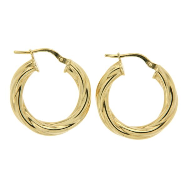Yellow Gold Gold-Bonded 15mm Twist Hoop Earrings
