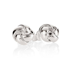 Sterling Silver 4 Tube Half Round Knot Stud Earrings