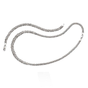 '- 925 Sterling Silver Byzantine 45Cm Necklace