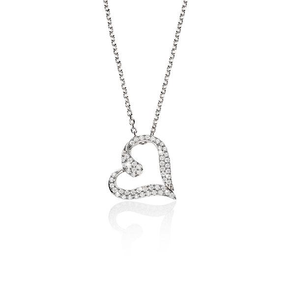 925 Sliver Cubic Zirconia Heart Necklace