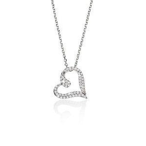 925 Sliver Cubic Zirconia Heart Necklace