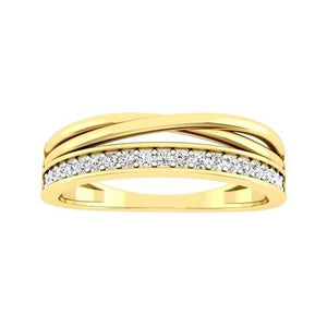 9ct Yellow Gold Diamond Tdw=0.15ct (S/C Ttlb/P1-2) Dress Ring