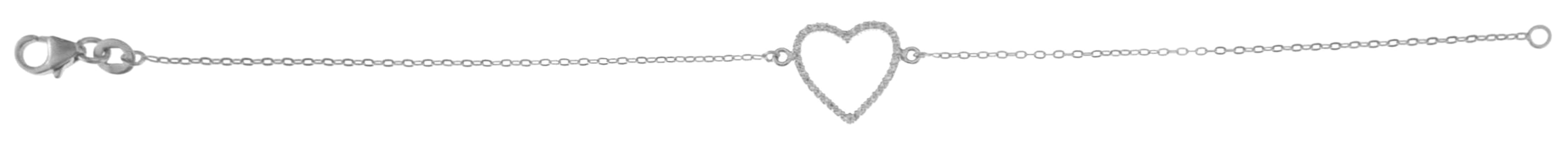 Sterling Silver Open Heart Bracelet