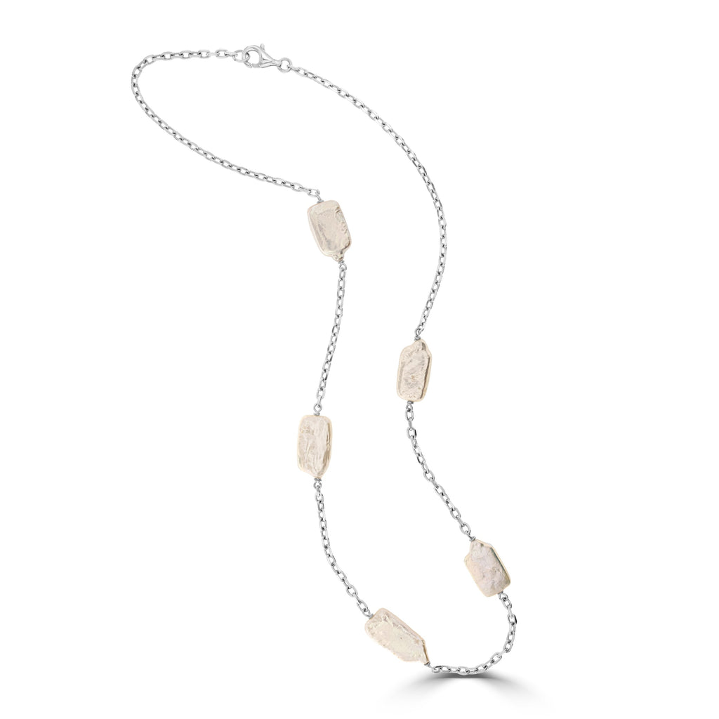 Sterling Silver Necklace With 6-9mm Liquid Freshwater Pearl 45Cm (6624746143908) (7077459034276)