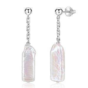 Sterling Silver Earrings With 6-9mm Liquid Freshwater Pearl (6624744800420) (7077459329188)