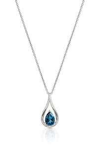 MP5863 9ct white gold London Blue Topaz (Pear 7x5mm) & diamond 0.005ct Pendant (7106961539236)