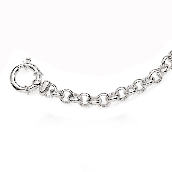 Sterling Silver Round Belcher Bracelet With Euro Clasp