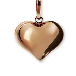 9ct Rose Gold 15mm Polished Puffed Heart Pendant