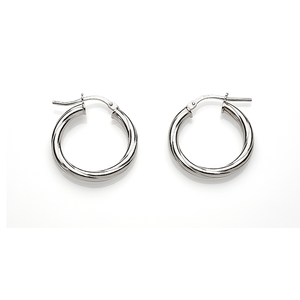 Sterling Silver 20mm 3mm Twist Tube Hoops