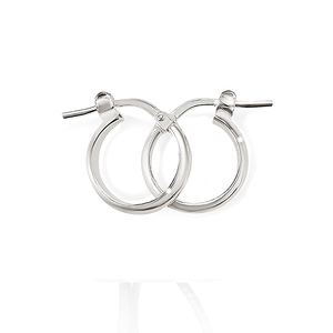 Sterling Silver 15mm 2mm Polished Half Round Hoops