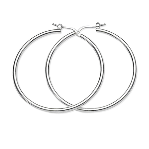 Sterling Silver 30mm 2mm Polished Tube Hoops