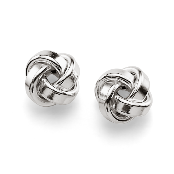Sterling Silver Square Tube Knot Studs