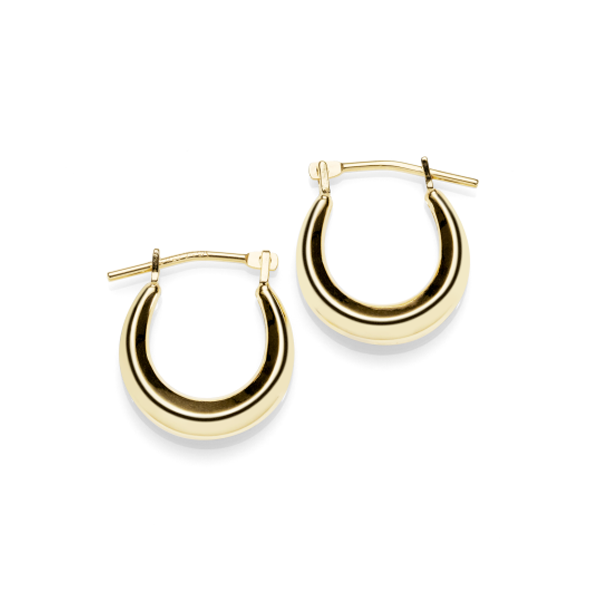 9ct Gold-Bonded Silver Polished Creole Hoop Earrings