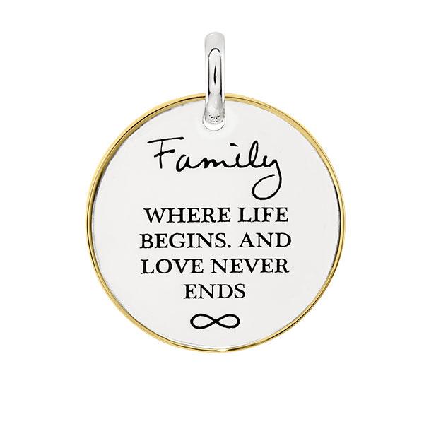 Candid 'Family,  Where Life Begins And Love Never Ends' Pendant