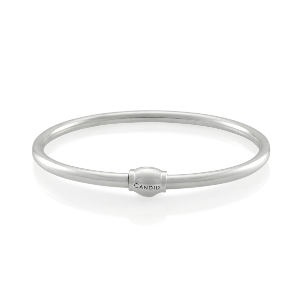 Candid Sterling Silver Oval Bangle