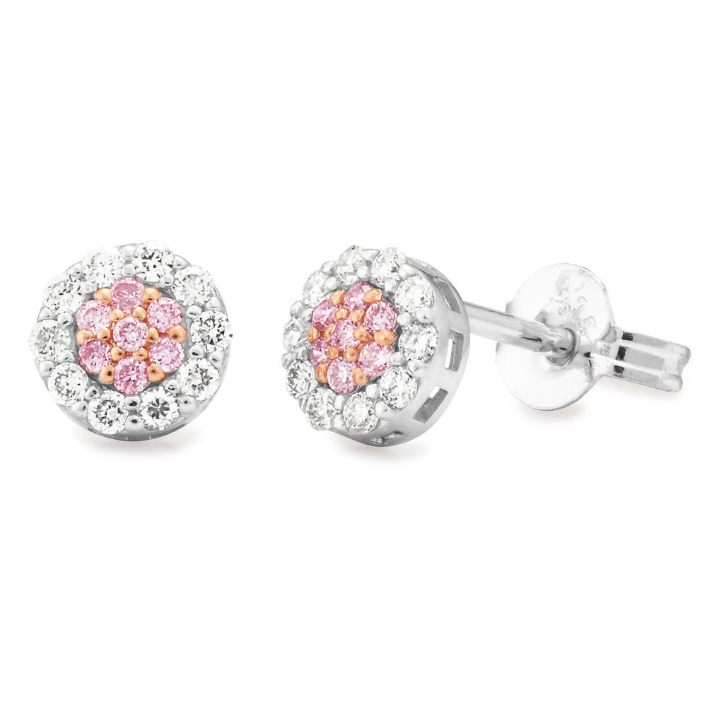MMJ - Pink Diamond Claw/Bead Set Earring