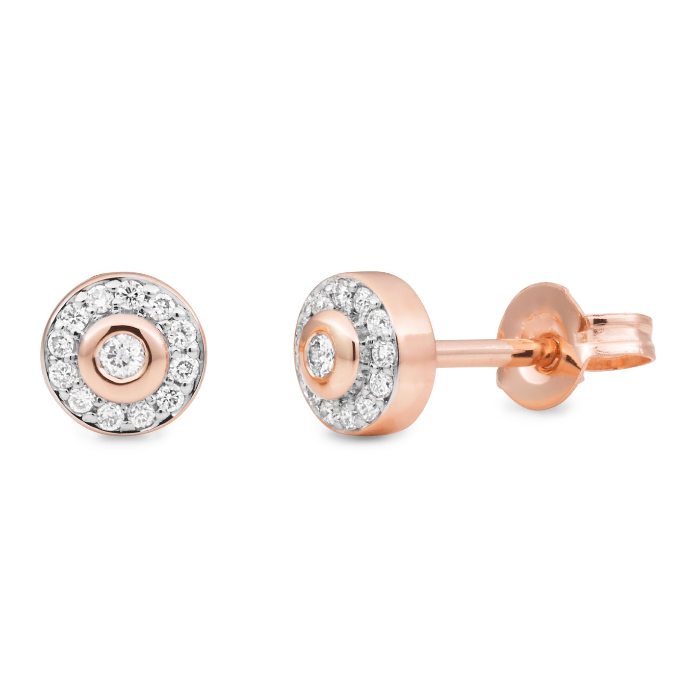MMJ - Diamond Bezel/Bead Set Diamond Earring