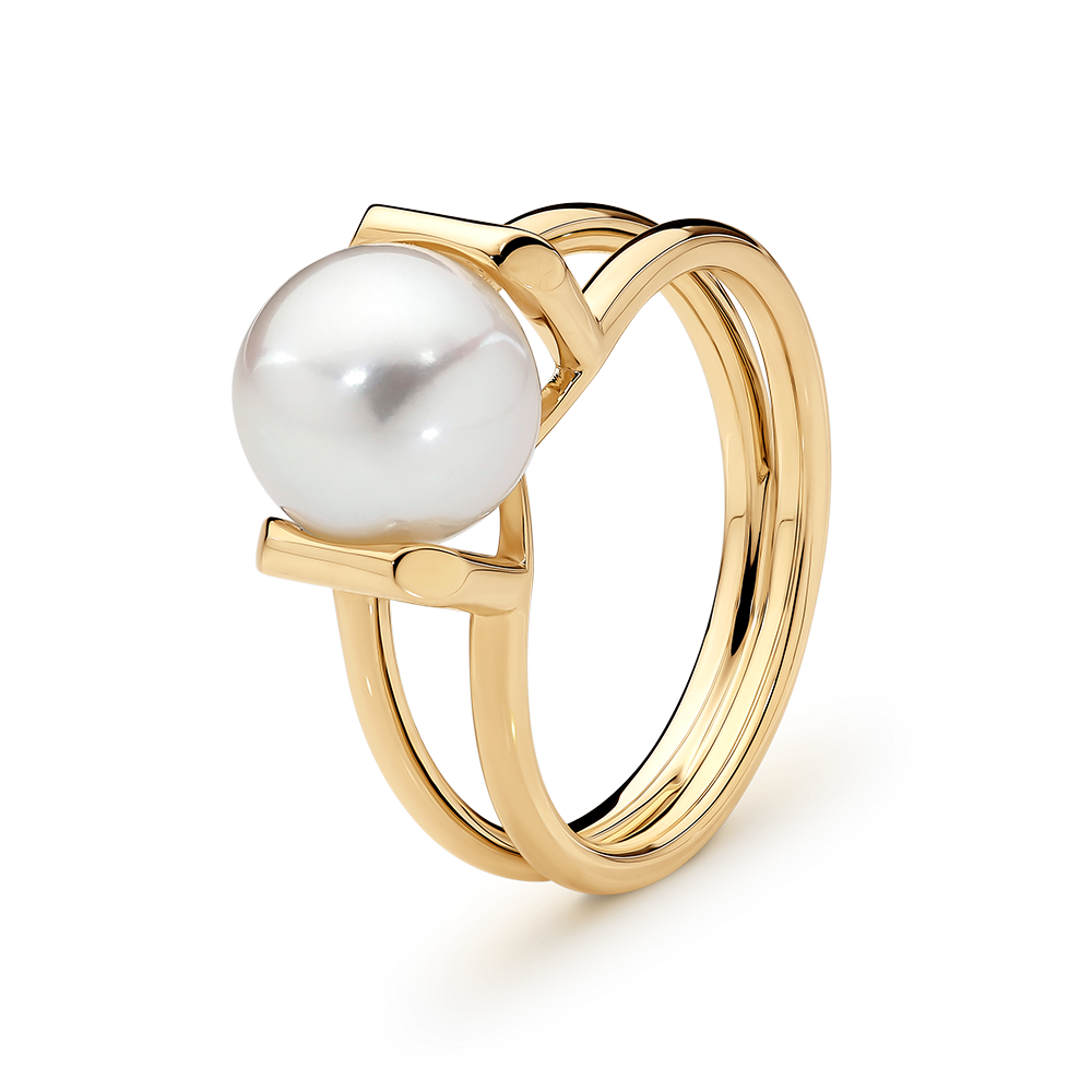 Ikecho 9ct Yellow Gold Fresh Water Pearl Edison Ring – Purdeys Jewellers
