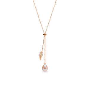 Ikecho Sterling Silver & Rose Gold Plated Fresh Water Pearl CZ Necklace