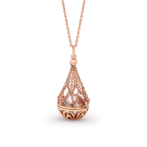 Ikecho Sterling Silver & Rose Gold Plated Edison Pink Adjustable Basket Necklace