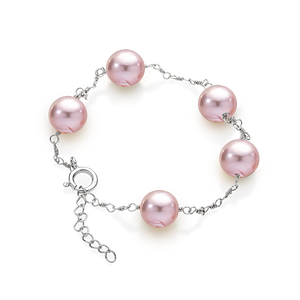 Ikecho Sterling Silver Edison Fresh Water Pearl Multi Pink Bracelet