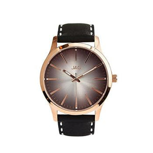Jag Hunter Rose Gold Black Dial Watch with Black Strap