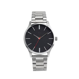 Jag Malcom Black Dial Watch in Silver Case