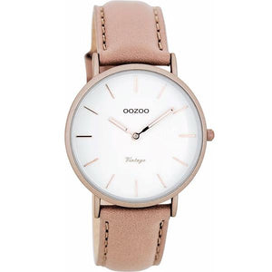 OOZOO Watch 36mm matt dusty pink alu/ rose gold on white / dusty pink