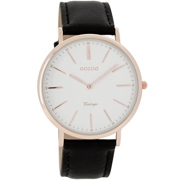 OOZOO Watch 40mm  rose gold on white / black